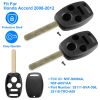 2Pcs Keyless Entry Remote Shell Case Fit For Honda Accord 2008-2012 Car Key Fob Pad 
Replacement N5F-S0084A N5F-A05TAA w/ Uncut Blade