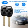 2Pcs Keyless Entry Remote Shell Case Fit For Honda Accord 2008-2012 Car Key Fob Pad 
Replacement N5F-S0084A N5F-A05TAA w/ Uncut Blade