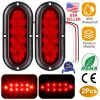 2Pcs Oval LED Brake Light 10LEDs Lamp Stop Turn Tail Light IP65 Waterproof Oval Red Trailer Tail Light for Trunk Jeep RV etc.