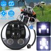 5.75In LED Headlight Motorcycle Projector Headlamp Fit for Harley Dyna Sportster Iron 883 Street Rod Street Bob Softail Deuce Custom Super Wide Glide