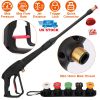 1/4in High Pressure Car Washer Sprayer 3000PSI Pressure Washer Gun Car Foam Sprayer with Jet Wand 5 Nozzle Tips M22-14 Connector