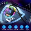 90W 3 Ports Fast Charge Car Charger QC3.0 PD3.0 USB Type-C LT Car Cigarette Lighter with Colorful Light Fit for IOS Phone iPad Samsung Goggle Pixel