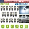 20Pcs T10 SMD5050 LED Light Bulbs 6000K Wedge Light Lamps Dome Map License Plate Car Interior Festoon Lights Kits