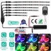 6Pcs Motorcycle LED Light Strips Multi-Color Neon Light Kits Waterproof DC 12V RGB Atmosphere Lights W/ Remote Controller Fit For Motorcycle Car SUV A