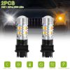 2 Pcs T25 3157 800LM Turn Signal Parking DRL LED Light Bulbs with LED Load Resistors Light Decoder Kit