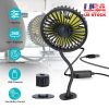 360 º Rotatable Car Cooling Fan USB Vehicle Fan for Backseat Dashboard Window Clip Fan for Car Home with 3 Speeds