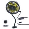 360 º Rotatable Car Cooling Fan USB Vehicle Fan for Backseat Dashboard Window Clip Fan for Car Home with 3 Speeds