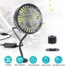 360 º Rotatable Car Cooling Fan USB Vehicle Fan for Backseat Dashboard Window Clip Fan for Car Home with 3 Speeds