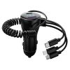 125W 5 In 1 Fast Charge Car Charger QC PD USB Type C LT 5 Port Car Cigarette Lighter with 4FT Coiled Cable Voltage Monitor Fit For IOS Phone IPad Sams