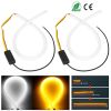 2Pcs Dual-Color Switchback DRL Tube Light Amber Sequential Flow Car Turn Signal Lamp Flexible Waterproof Glow Neon Lights Decorative Lamp For Headligh