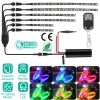 6Pcs Motorcycle LED Light Strips Multi-Color Neon Light Kits Waterproof DC 12V RGB Atmosphere Lights W/ Remote Controller Fit For Motorcycle Car SUV A