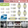 14Pcs T10 31mm 41mm Festoon LED Light Bulb Interior Dome Map LED Lights License Plate Trunk Side Positioning Lights 6000K White