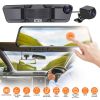 4K Car DVR 12in Dash Cam Camcorder Camera Recorder with 170° Angle Loop Recording Motion Detection Night Vision Voice Control APP Control G-sensor