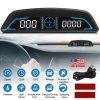 Universal Car HUD GPS Head up Display Speedometer Odometer with Acceleration Time Compass Altitude Driving Distance Over Speed Alarm HD LED Display fo