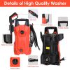 Electric High Pressure Washer 1740PSI Max 2.6GPM Powerful Car Washer Pressure Cleaner with Adjustable Spray Nozzle Soap Dispenser IPX5 Waterproof for