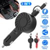 21W 3 In 1 Retractable Car Charger Fast Car Charger Mini Car Phone Charger with USB Port Type-C Cable LT & Micro Cable Fit For IOS Phone 15/14/13 And