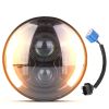 7In 40W Round LED Headlight 3800LM Halo Car Headlamp with DRL Turn Light High Low Beam Fit for Honda Yamaha Motorcycle Jeep Wrangler TJ JK CJ