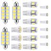 18Pcs T10/T5/41mm Festoon LED Light Bulb Interior Dome Map instrument LED Lights License Plate Trunk Side Positioning Lights 6000K White