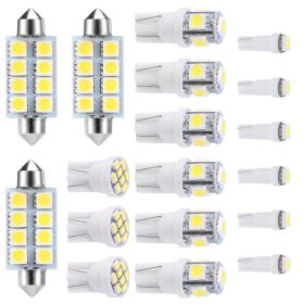 18Pcs T10/T5/41mm Festoon LED Light Bulb Interior Dome Map instrument LED Lights License Plate Trunk Side Positioning Lights 6000K White