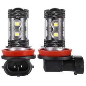 2PCS 800LM 50W H8/H9/H11 LED Fog DRL Light Bulb IP68 Waterproof 10 2835 LEDs 360° Beam Angle 6000K White