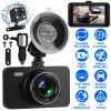 1080P Dual Dash Cam 3in Screen Vehicle Driving Recorder with Front Rear Camera G-Sensor Motion Detection Parking Monitor Night Vision Loop Recording 3