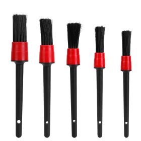 5Pcs Car Detailing Brush Set Detail Gap Cleaner For Automotive Dashboard Air Vent Wheels Cleaning Wet Dry Use