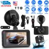 1080P Dual Dash Cam 3in Screen Vehicle Driving Recorder with Front Rear Camera G-Sensor Motion Detection Parking Monitor Night Vision Loop Recording 3