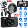 1080P Dual Dash Cam 3in Screen Vehicle Driving Recorder with Front Rear Camera G-Sensor Motion Detection Parking Monitor Night Vision Loop Recording 3