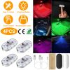 4Pcs Cordless Car Interior Light USB Rechargeable Magnetic Atmosphere Light 8 Lighting Mode Ambient Night Lamp