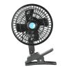 12V Car Fan Oscillating Clip On Cooling Fan w/ 2 Speeds 120°Rotation Personal Electric Fan for Car Truck Vans