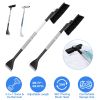 2 In 1 Ice Scraper Extendable Car Snow Brush Telescopic Snow Removal Tool Automobile Snow Shovel Frost Removal with 360° Pivoting Brush Head Sponge Gr