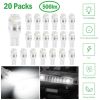 20Pcs/Kit LED Car Light Bulbs 500lm T10 2323SMD 6500K White Auto Lamps Replacement for Dome Map Door Trunk Signal License Plate