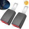 2Pcs Universal Car Extension Socket Buckles Auto Safety Extender Clip Alarm Stopper Comfortable For Pregnant Compatible w/ Most Cars