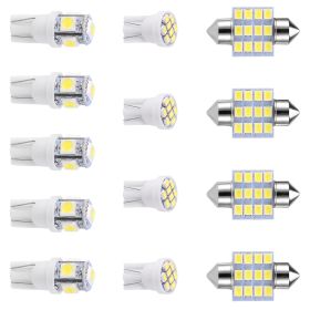 13Pcs T10 31mm Festoon LED Light Bulb Interior Dome Map LED Lights License Plate Trunk Side Positioning Lights 6000K White