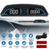 Universal Car HUD GPS Head up Display Speedometer Odometer with Acceleration Time Compass Altitude Driving Distance Over Speed Alarm HD LED Display fo