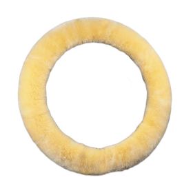 Beige Fluffy Steering Wheel Cover Warm Winter Plush Car Wheel Protector Universal Car Accessories for Women