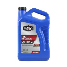 Super Tech High Mileage SAE 10W-40 Motor Oil, 5 Quarts