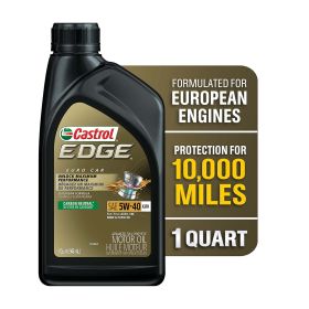 Castrol EDGE Euro 5W-40 A3/B4 Advanced Full Synthetic Motor Oil, 1 Quart