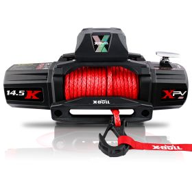 X-BULL Electric Winch XPV 14500 LBS 12V Synthetic Red Rope New Arrival Jeep Towing Truck 4WD