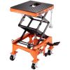 VEVOR Hydraulic Motorcycle Lift Table, 350 LBS Capacity Motorcycle Scissor Jack Lift with Wide Deck, J-hooks, 4 Wheels