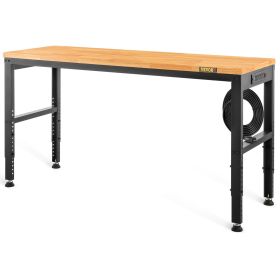 VEVOR Workbench Adjustable Height, 48" L X 20" W X 38.1" H Garage Table w/ 28.3" - 38.1" Heights & 2000 LBS Load Capacity