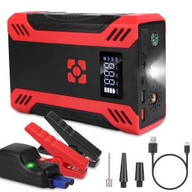 Car Jump Starter with Air Compressor Portable Car Battery Booster with Digital Tire Inflator with 2000mAh Peak Current for 12V Car 6.5L Gas or 4.0L Di