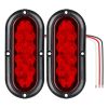 2Pcs Oval LED Brake Light 10LEDs Lamp Stop Turn Tail Light IP65 Waterproof Oval Red Trailer Tail Light for Trunk Jeep RV etc.