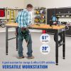 VEVOR Workbench Adjustable Height, 61" x 20" Garage Table w/ 27.1" - 36" Heights & 2000 LBS Load Capacity