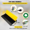 VEVOR 5 Channel Cable Protectors Extreme Rubber Cable Ramps Heavy Duty Protective Cable Wire Cord Ramp Driveway Rubber Traffic Speed Bumps Cable Prote