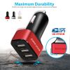 USB Car Charger 30W 5.5A 3 USB Port Cigarette Lighter Charger Adapter For iPhone XS/iPhone XS Max/iPhone 8 Plus/Galaxy S7/Galaxy S6