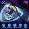 90W 3 Ports Fast Charge Car Charger QC3.0 PD3.0 USB Type-C LT Car Cigarette Lighter with Colorful Light Fit for IOS Phone iPad Samsung Goggle Pixel