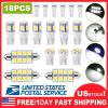 18Pcs T10/T5/41mm Festoon LED Light Bulb Interior Dome Map instrument LED Lights License Plate Trunk Side Positioning Lights 6000K White