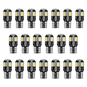 20Pcs T10 SMD5730 LED Light Bulbs 6000K Wedge Light Lamps Dome Map License Plate Car Interior Festoon Lights Kits