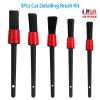 5Pcs Car Detailing Brush Set Detail Gap Cleaner For Automotive Dashboard Air Vent Wheels Cleaning Wet Dry Use